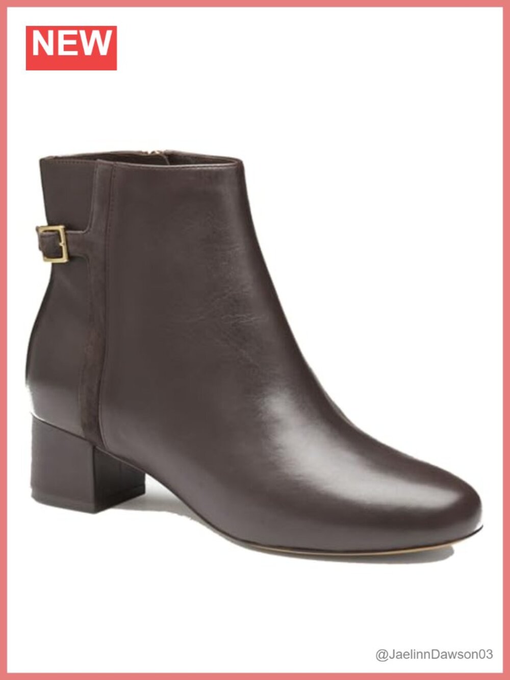 Nappa Leather Ankle Bootie with Memory Foam Comfort and Back Strap